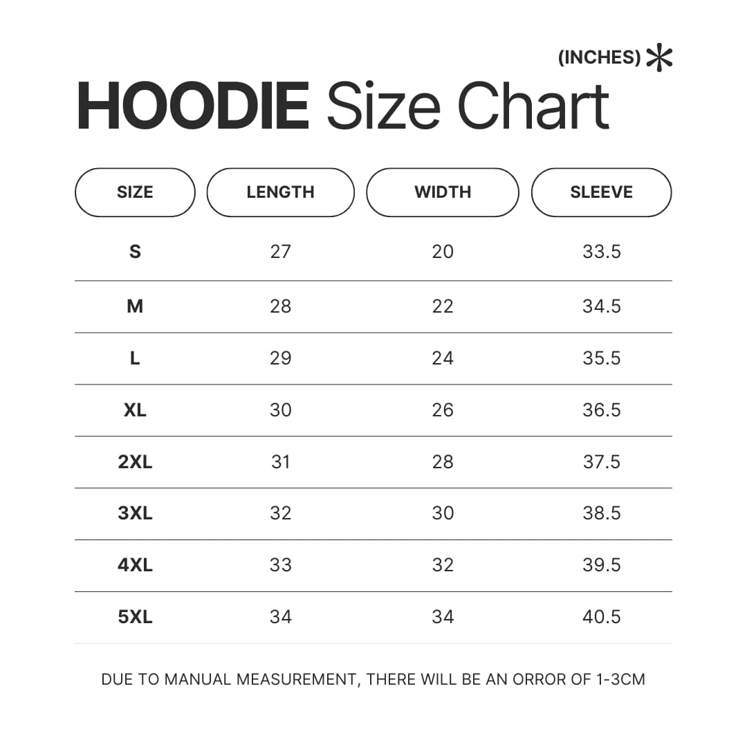 Hoodie Size Chart - Astronomy Gifts