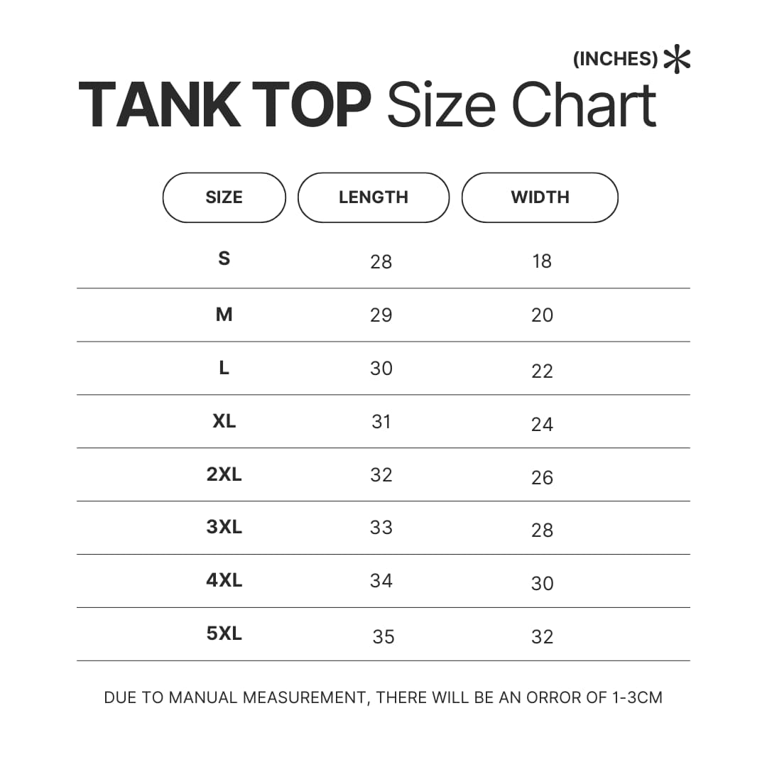 Tank Top Size Chart - Astronomy Gifts