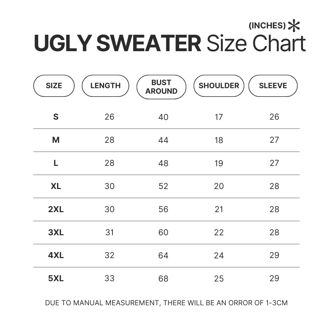 Ugly Sweater Size Chart - Astronomy Gifts