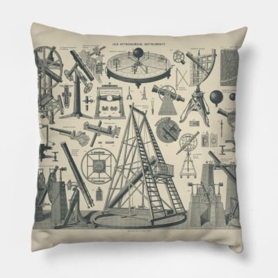 Vintage Astronomy Tools Throw Pillow Official Astronomy Merch