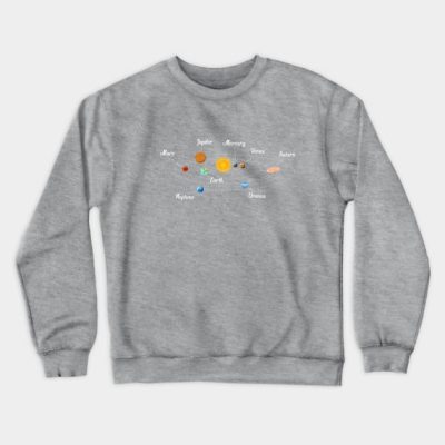 Solar System With Planet Names Crewneck Sweatshirt Official Astronomy Merch
