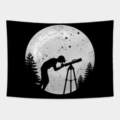 Astronomy Moon Telescope Tapestry Official Astronomy Merch