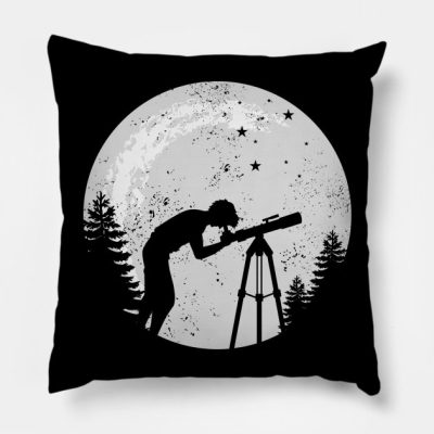 Astronomy Moon Telescope Throw Pillow Official Astronomy Merch