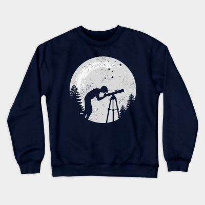 Astronomy Moon Telescope Crewneck Sweatshirt Official Astronomy Merch