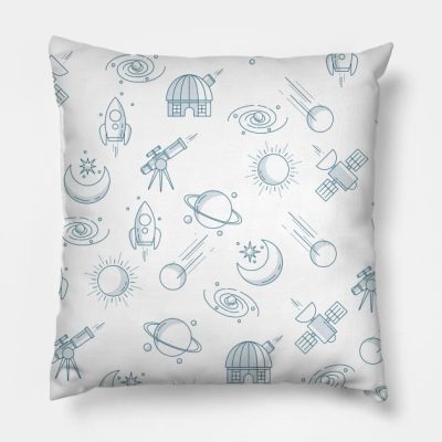 Astronomy Line Icon Pattern Throw Pillow Official Astronomy Merch