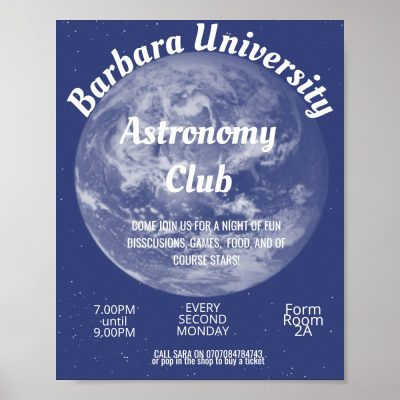 astronomy fundraiser flyer poster r3aacdd79a75f4f489535c3f34e0a8a8d wva 8byvr 1000 - Astronomy Gifts