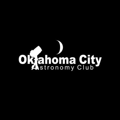 Official Oklahoma City Astronomy Club Logo (White On Black) Tote Bag Official Astronomy Merch