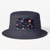 Planets And Spaceships In Space Pixel Art - Gift For Astronomy Lover Bucket Hat Official Astronomy Merch