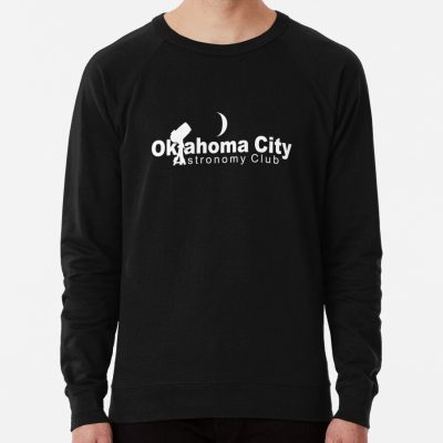Official Oklahoma City Astronomy Club Logo (White On Black) Sweatshirt Official Astronomy Merch