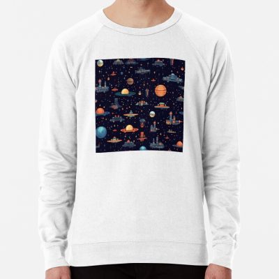 Planets And Spaceships In Space Pixel Art - Gift For Astronomy Lover Sweatshirt Official Astronomy Merch