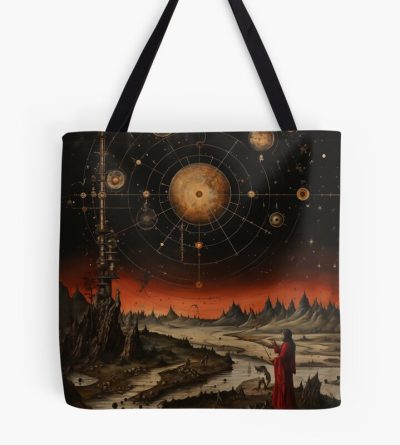 Fantasy Ancient Astronomy Map, Celestial Map, Medieval Art Tote Bag Official Astronomy Merch