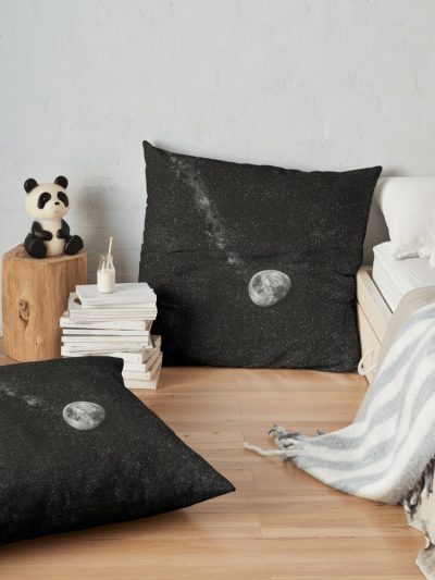 Space Moon Glow Throw Pillow Official Astronomy Merch