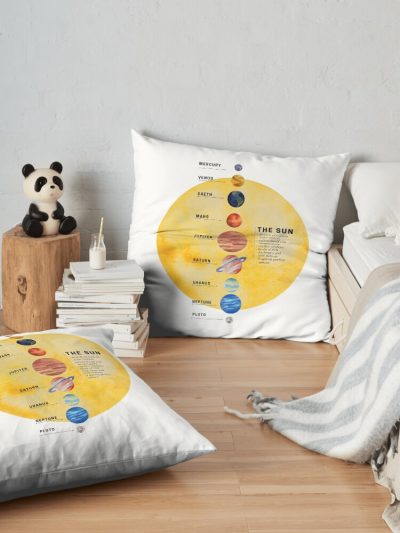 Space, Solar System Throw Pillow Official Astronomy Merch
