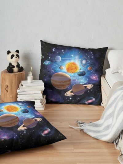 Solar System Throw Pillow Official Astronomy Merch