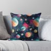 Colorful Cosmos And Its Planets Throw Pillow Official Astronomy Merch