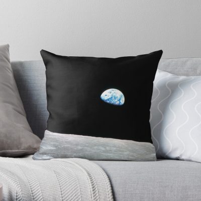 Earthrise Beautiful Astronomy Image Throw Pillow Official Astronomy Merch