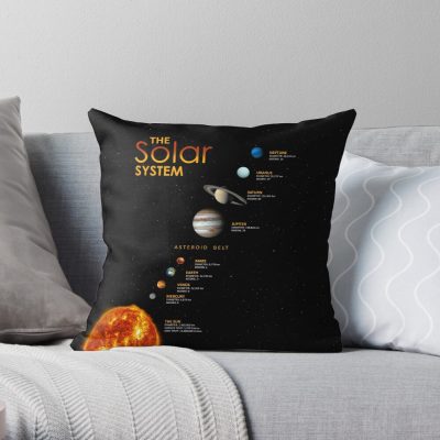The Solar System Throw Pillow Official Astronomy Merch