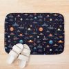 Planets And Spaceships In Space Pixel Art - Gift For Astronomy Lover Bath Mat Official Astronomy Merch