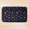 Planets And Spaceships In Space Pixel Art - Gift For Astronomy Lover Bath Mat Official Astronomy Merch