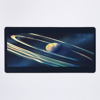 Planet With Rings Digital Print Mouse Pad Official Astronomy Merch