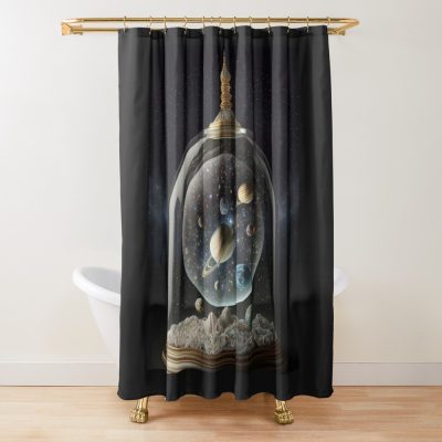 Globe Space Galaxy Shower Curtain Official Astronomy Merch