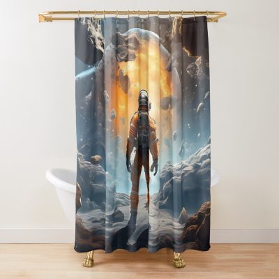 Science Fiction Space Scene V2 Shower Curtain Official Astronomy Merch