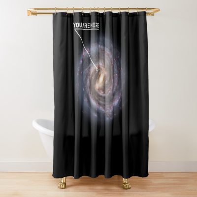 You Are Here Galaxy Astronomy Milky Way Space Scifi Shower Curtain Official Astronomy Merch