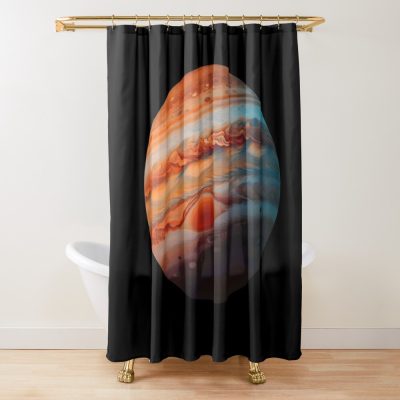 Majestic Jupiter: Illustration Of The King Of Planets In Vintag Shower Curtain Official Astronomy Merch