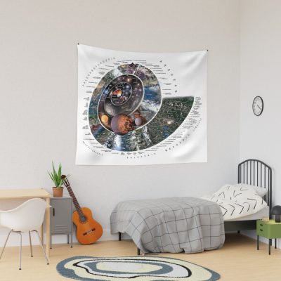Nature Timespiral (Horizontal Layout White Background) Tapestry Official Astronomy Merch