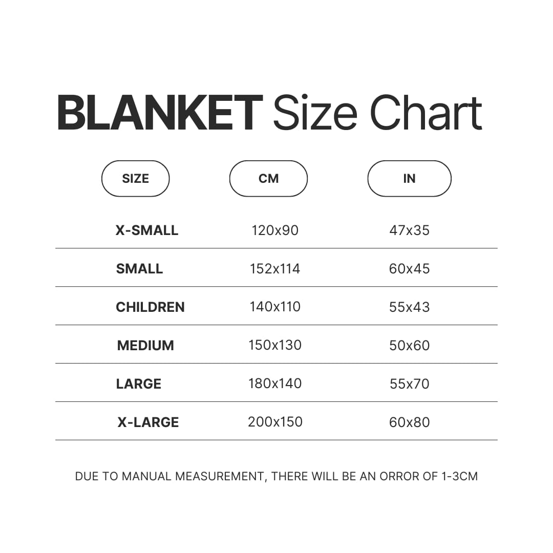 Blanket Size Chart - Astronomy Gifts