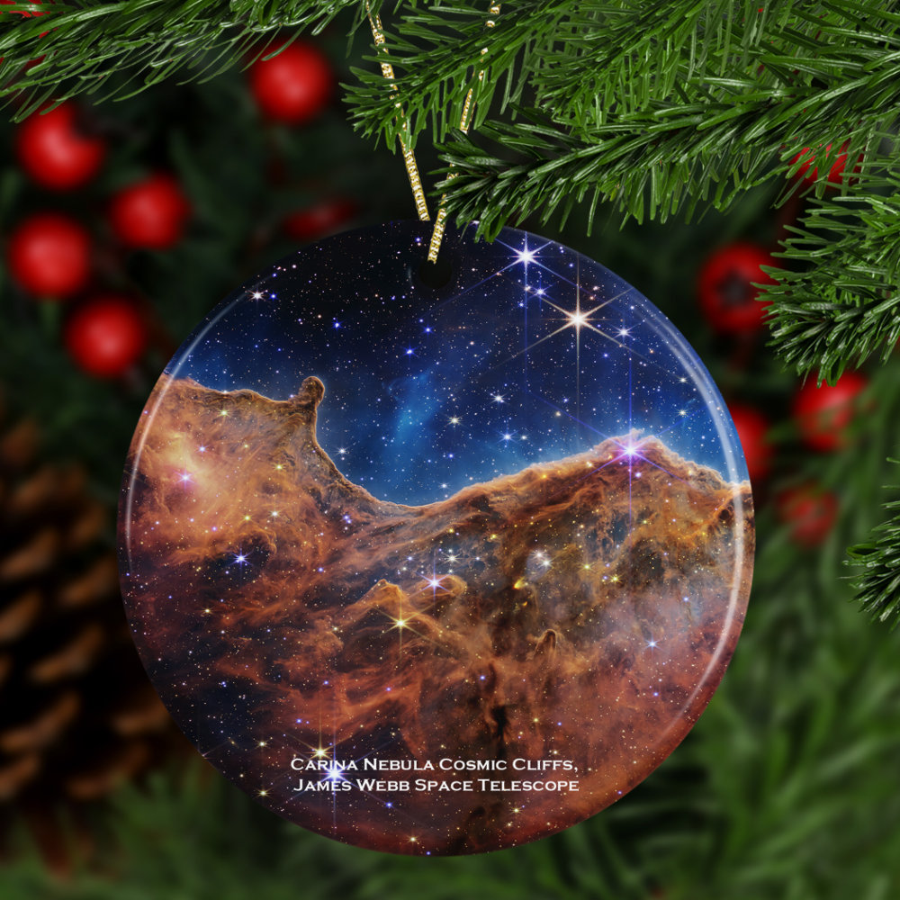 carina nebula cosmic cliffs james webb christmas ceramic ornament r ddek7 1000 - Astronomy Gifts