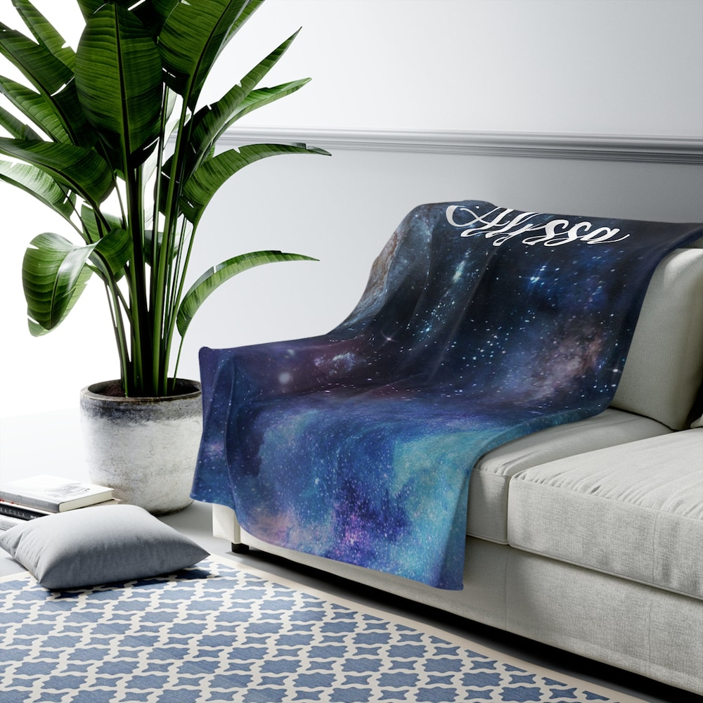 Personalized Plush Galaxy Blanket Custom Plush Blanket