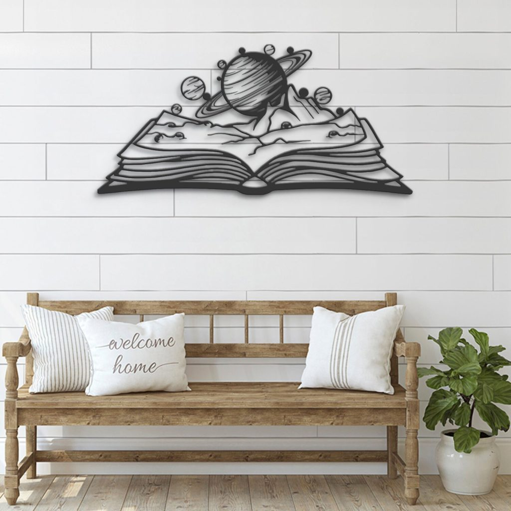 Solar System Planet Book Lover MSaturn Planet Sign Metal Sign