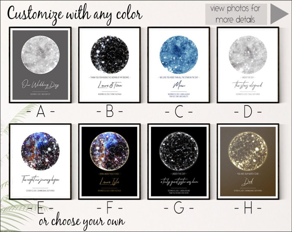 Astronomy Personalized Text Star Map Digital, Stargazer Home Decor Poster