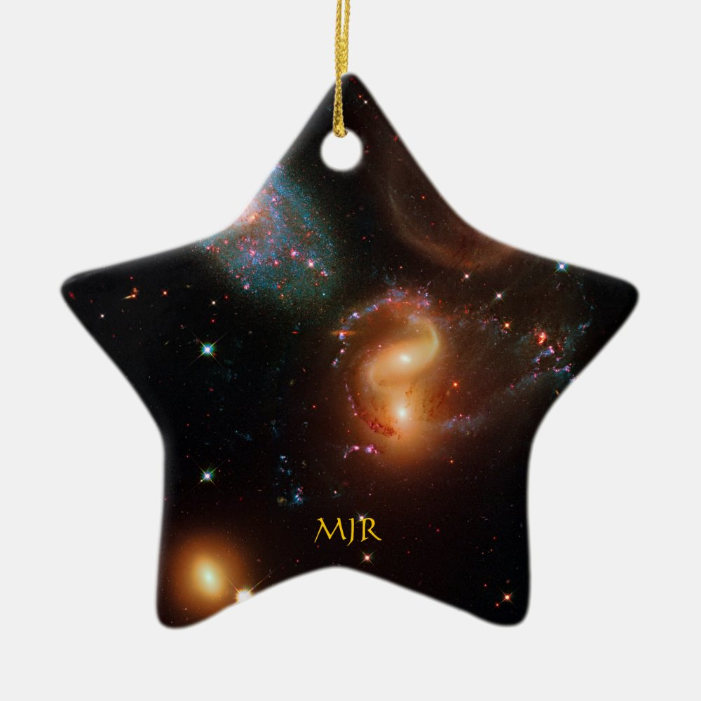 Monogram Stephans Quintet Deep Space Star Galaxies Custom Name Ceramic Ornament