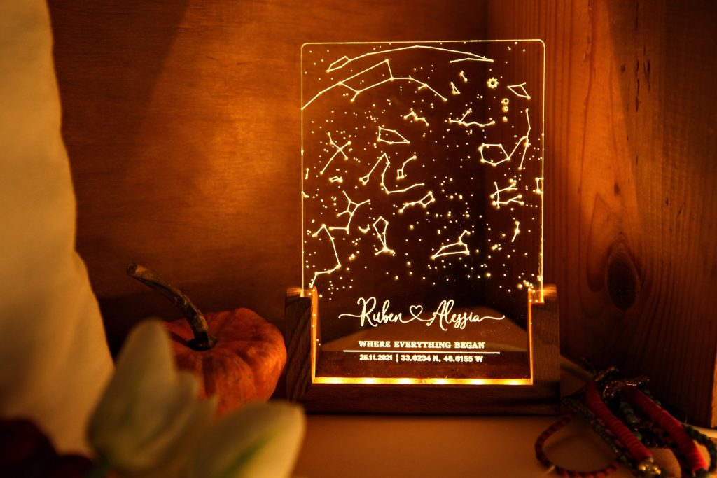 Personalized Constellation Chart Lamp – Gift Star Map on Night Light